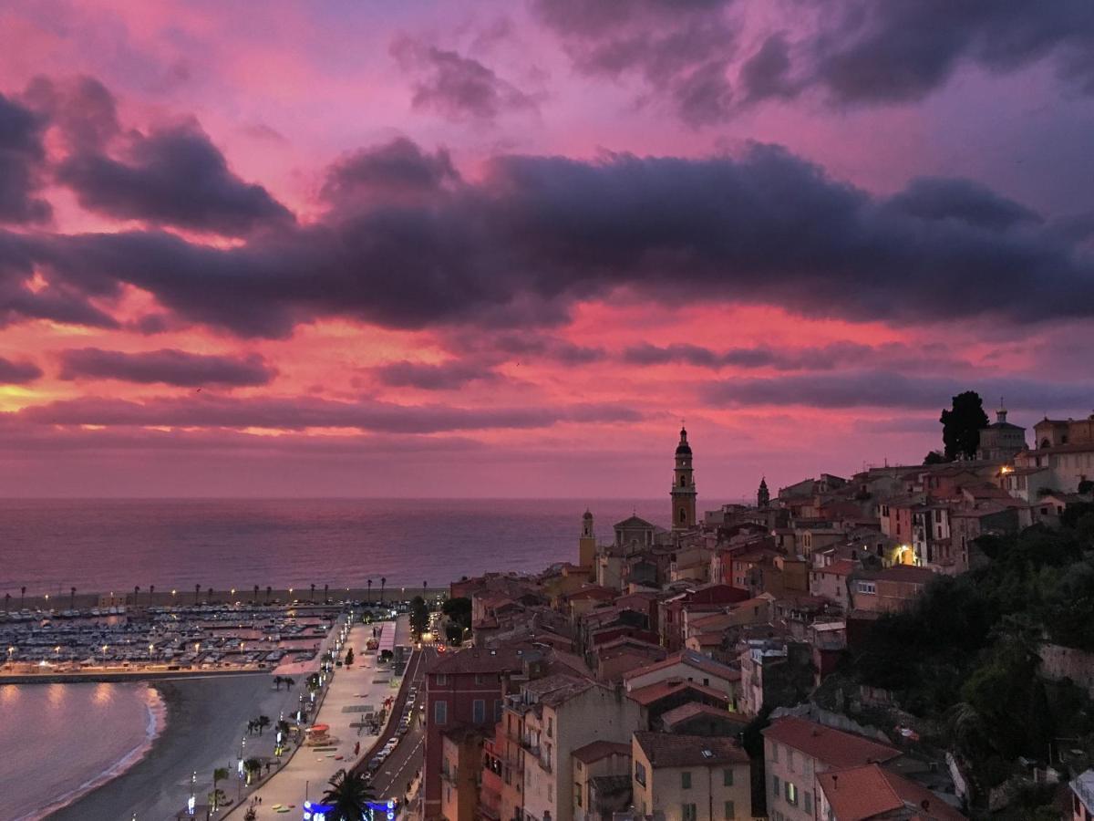 L'ensoleillee Vue Panoramique Mer, 250 M De La Et Du Centre Menton
