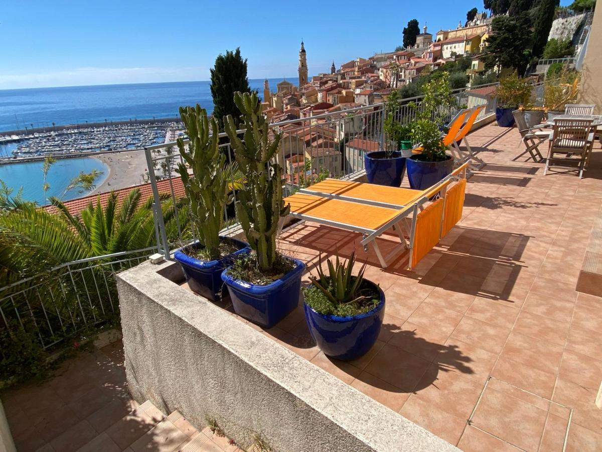 L'ensoleillée Vue Panoramique Mer, 250 M De La Et Du Centre Menton