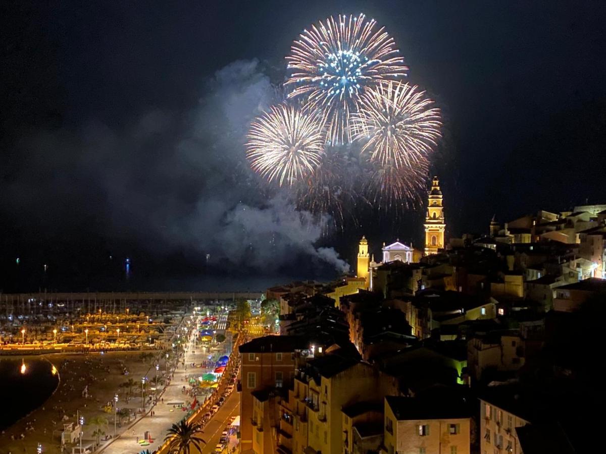Appartement L'ensoleillée Vue Panoramique Mer, 250 M De La Et Du Centre Menton